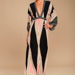 Lulu's | Montecito Print Maxi Dress | Black